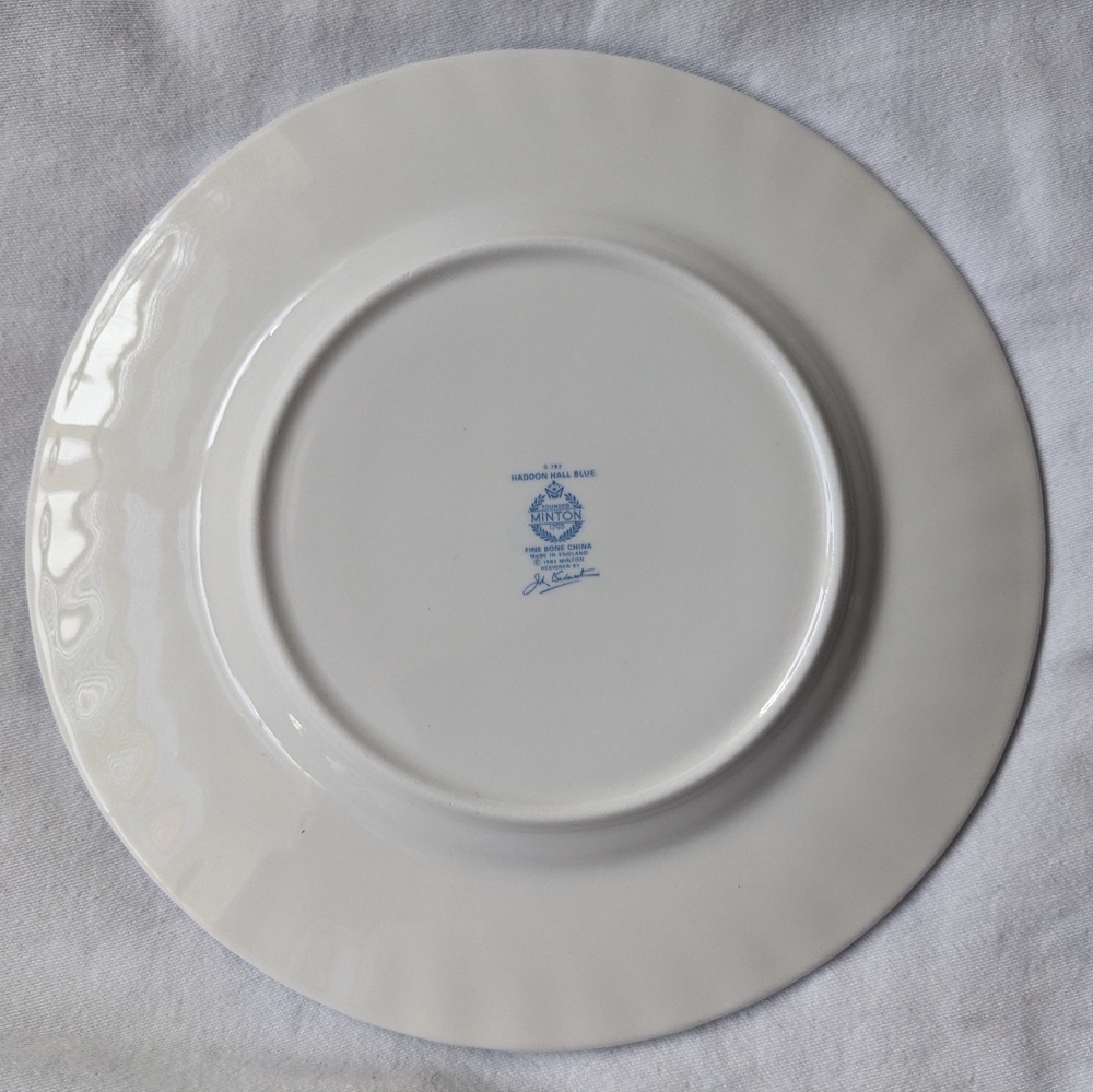 Minton Haddon Hall Blue Floral Bone China Dinner Salad Bread&Butter Plates Disc. - Picture 10 of 14